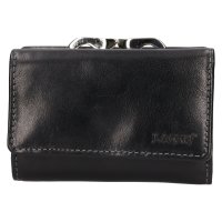 Dámská kožená peněženka s rámečkem - zip na bankovky HT-33/T černá, Lagen