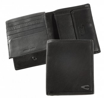 Pánská kožená peněženka RFID SAFE B34-708-60 černá (zip na bankovky), Camel Active