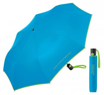 Vystřelovací skládací deštník Benetton Mini AC Malibu Blue 56680 modrý, Benetton