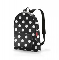 Dámský skládací batoh mini maxi rucksack dots white AP7073, Reisenthel