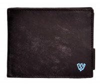 Pánská kožená peněženka 513-4241 jeans black - modré logo, Arwel