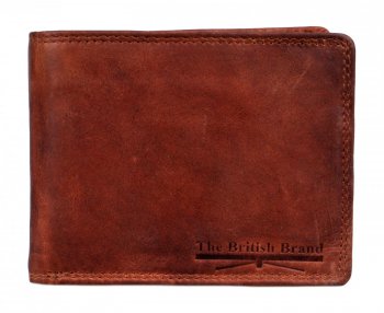 Kožená pánská peněženka GBB-103 hnědá - 2. jakost, The British Brand