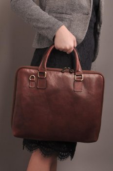 Dámská kožená crossbody aktovka 3920 hnědá, IL GIGLIO