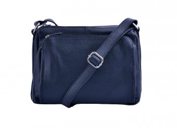 Kožená crossbody kabelka 5542 modrá, MAXFLY