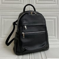 Menší kožený batoh 5640 černý, MAXFLY