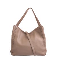 Kožená kabelka 5770 taupe - hnědá, MAXFLY