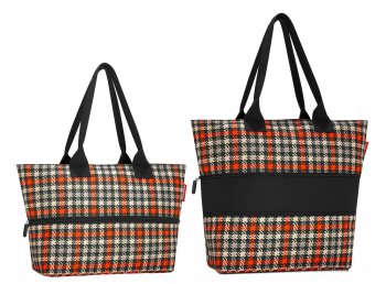 Elegantní nákupní kabelka shopper e1 glencheck red RJ3068, Reisenthel