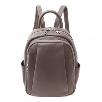 Dámský hnědý kožený batoh 5637 TAUPE, MAXFLY