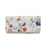 Koženková bílá peněženka s květinovým potiskem 2119 PRINT A poslední kus, Carmelo