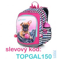 Lehký školní batoh s buldočkem ENDY 22005 G, Topgal