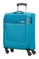 Cestovní kufr malý - kabinové zavazadlo FUNSHINE Spinner (4 kolečka) 55 cm Blue Ocean 75507-1099, AMERICAN TOURISTER