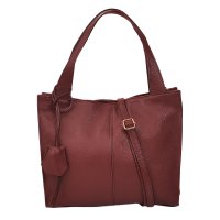 D�msk� velk� ko�en� kabelka 5457 bordov�, SARA BAGS