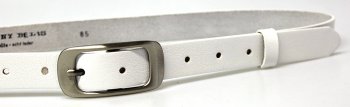 Dámský úzký kožený pásek  173-00 bílý, Penny Belts