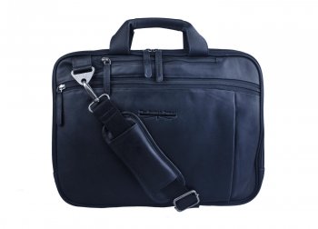 Pánská kožená taška do práce vhodná na notebook 15,4"  LBB-125 černá, The British Brand