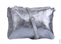 Malá kožená stříbrná kabelka 3867, Kristy.X
