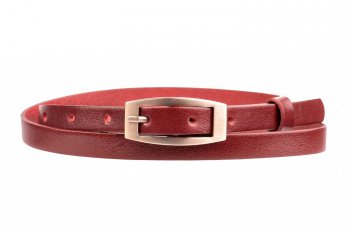Dámský kožený úzký pásek 15-2-95 bordó, Penny Belts