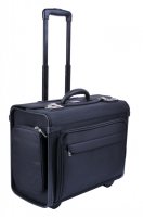 Textilní pilotní kufr na kolečkách 2871-01 černý, d&n