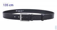 Dlouhý pánský kožený pásek černý 35-100-4-60 obvod pasu 135 cm, Penny Belts