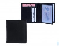 Kožené pouzdro na doklady s přihrádkou na bankovky černé A-1257, Neus
