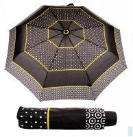 Dámský skládací deštník Hit Mini Triple 700165PL-02 černo žlutý, derby