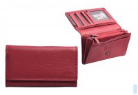 Peněženka kožená dámská s RFID ochranou GXB-205 červená, Glüxklee