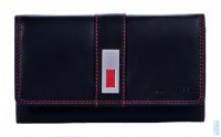 Dámská peněženka kožená MK-57 F černo/červená, Old River