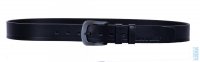 Pánský kožený černý pásek 007-98B velikost: 95 cm v pase, BLACK HAND