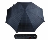 Luxusní lehký deštník Fiber T1 check 89872520 zeleno/modrý, KNIRPS