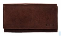 Dámská dlouhá kožená peněženka V-62 tmavě hnědá, Lagen