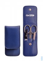 Cestovní manikúra v koženém pouzdře 9071 modrá - nůžky Solingen, Erbe Solingen