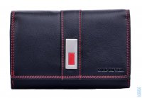 Kožená dámská peněženka 6022-F černá/červená, Old River