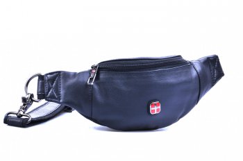 Malá kožená pánská ledvinka KWL-100 černá, New bags leather