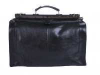 Kožená cestovní taška s kovovým rámem 2003 černá, IL GIGLIO