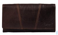 Dámská kožená dlouhá peněženka PWL 388/T tmavě hnědá, Lagen