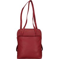 Kožený kabelko-batoh 0210 červený, Estelle