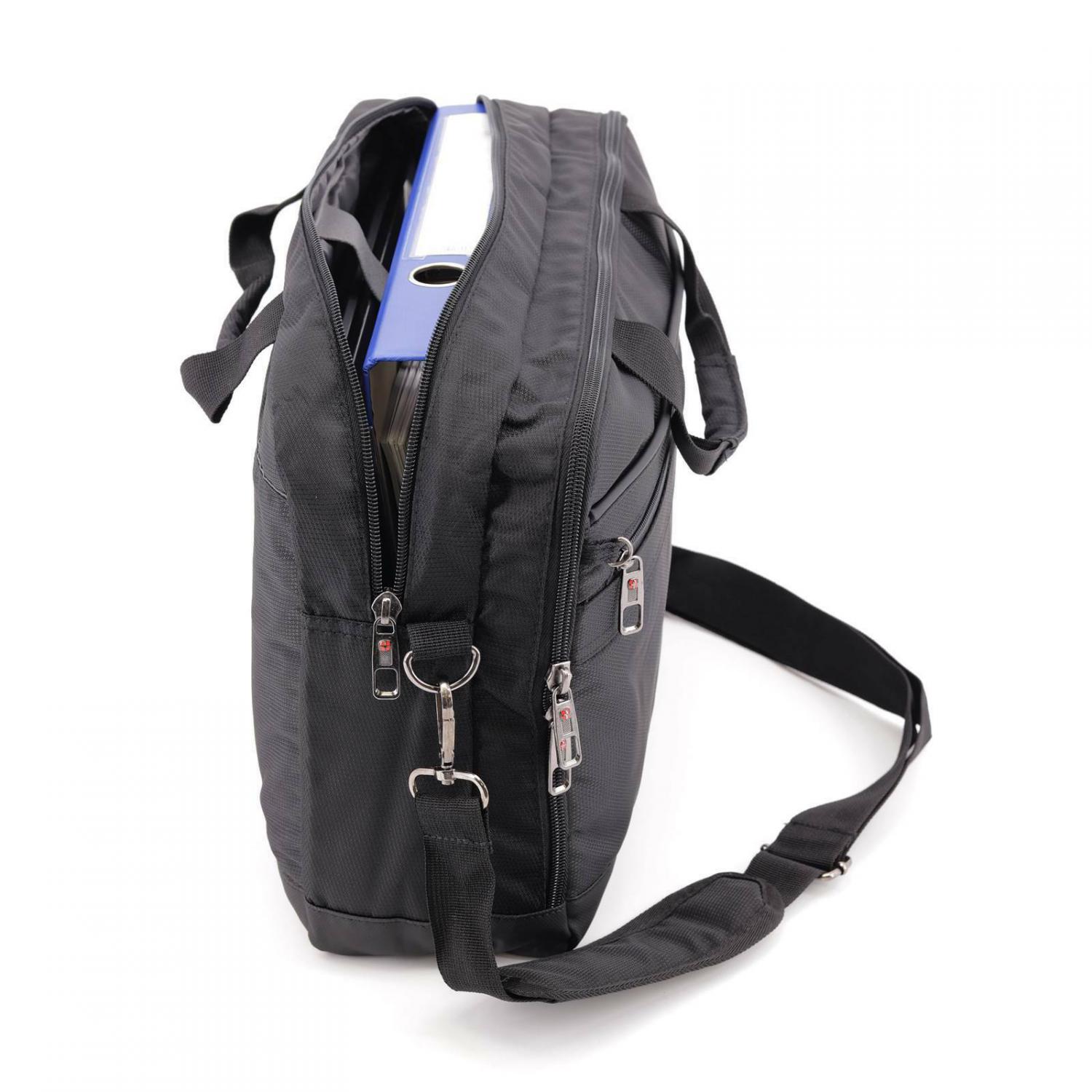 Textilní aktovka na dokumenty černá KW-009, New Bags : Kožené zboží SÁRA - kabelky, aktovky, batohy, peněženky, doplňky