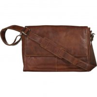 Pánská kožená pracovní taška přes rameno s kapsou na notebook, hnědá LA-1704, LederArt