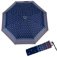 Dámský skládací lehký deštník Mini Light 722165CZ-4 tmavě modrý, kytičky, Doppler