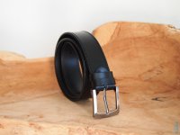 Pánský kožený pásek černý 25-1-60 obvod pasu 135 cm - dlouhý, Penny Belts