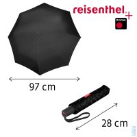 Dámský plně automatický deštník umbrella pocket duomatic SIGNATURE BLACK HOT PRINT RR7058, Reisenthel