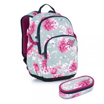 Studentsk batoh s kvtinami YOKO 21030 SET SMALL, Topgal