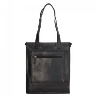Velká kožená černá kabelka Hide & stitches columbia shopper  20564-001, Hide & Stitches